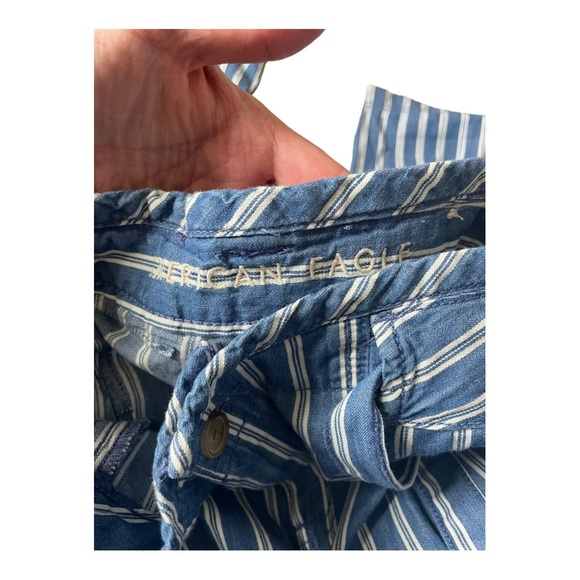 AMERICAN EAGLE Stripped Wide Leg High Rise Jeans Size 4 - Picture 5 of 11